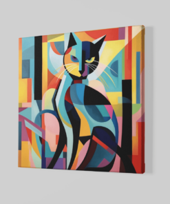 Alternative view of Abstracte Kat Canvas Schilderij