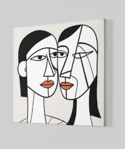 Alternative view of Abstracte Vrouwen Canvas Schilderij