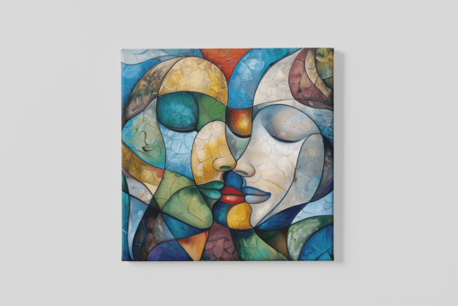 OEFE 1118 gezichten abstract canvas schilderij a 1