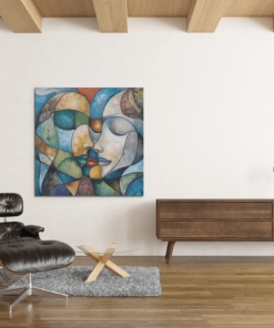 OEFE 1118 gezichten abstract canvas schilderij c 1