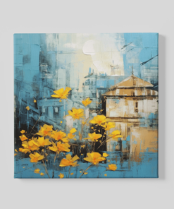 Kunst Gele Bloemen Canvas Schilderij