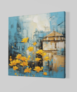 Alternative view of Kunst Gele Bloemen Canvas Schilderij