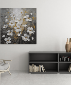 OEFE 1123 witte madeliefjes canvas schilderij