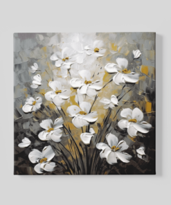 Witte Madeliefjes Canvas Schilderij
