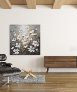 OEFE 1123 witte madeliefjes canvas schilderij b