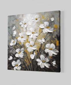 Alternative view of Witte Madeliefjes Canvas Schilderij
