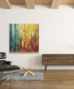 Kleurrijke Abstract Canvas Schilderij - Afbeelding 3