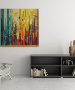 Kleurrijke Abstract Canvas Schilderij - Afbeelding 4