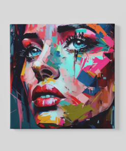 Vrouw Gezicht Canvas Schilderij