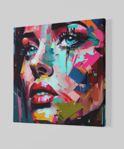 Alternative view of Vrouw Gezicht Canvas Schilderij