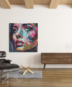 OEFE 1130 vrouw gezicht canvas schilderij b