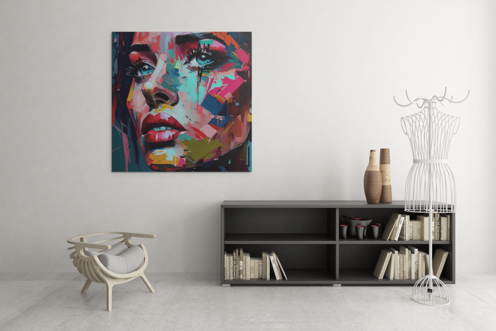 OEFE 1130 vrouw gezicht canvas schilderij c