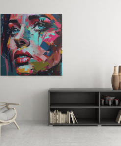 OEFE 1130 vrouw gezicht canvas schilderij c
