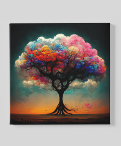Levensboom Kleurrijk Canvas Schilderij