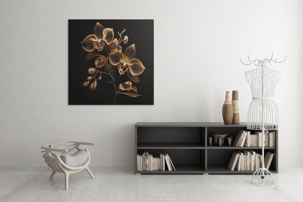 OEFE 1140 gouden orchidee canvas schilderij a