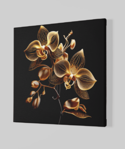 Alternative view of Gouden Orchidee Canvas Schilderij
