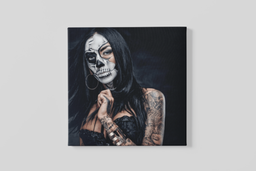 Vrouw Enge Tatoeage Canvas Schilderij