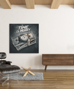 OEFE 1160 time is money canvas schilderij c