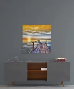 landschap zonsondergang glasschilderij KGLS 2055