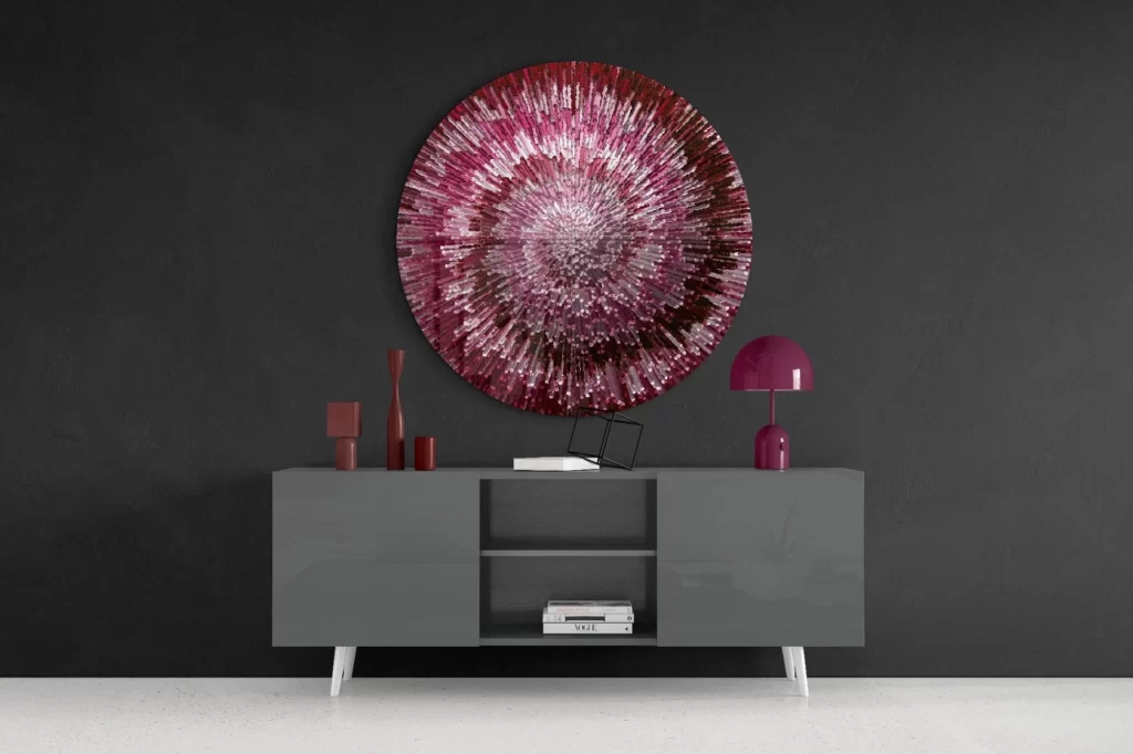 Ruby Helix Glasschilderij