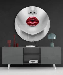 rode lippen vrouw glasschilderij skr 4001