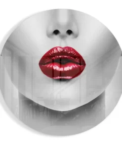 Rode Lippen Vrouw Glasschilderij