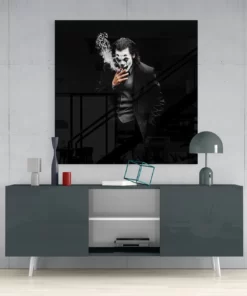 Smoking Joker Glasschilderij - Afbeelding 4