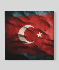 Turkse Vlag Canvas Schilderij 