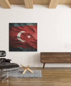OEFE 1170 turkse vlag canvas schilderij b