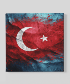 Turkse Vlag Canvas Schilderij 