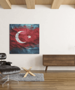 Turkse Vlag Canvas Schilderij - Afbeelding 3