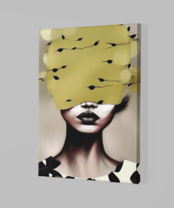 ALIVA 1230 canvas schilderij vrouw abstract goud grijs a