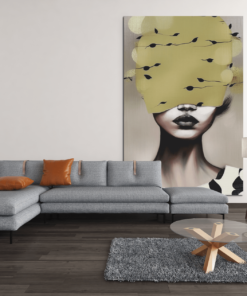ALIVA 1230 canvas schilderij vrouw abstract goud grijs c