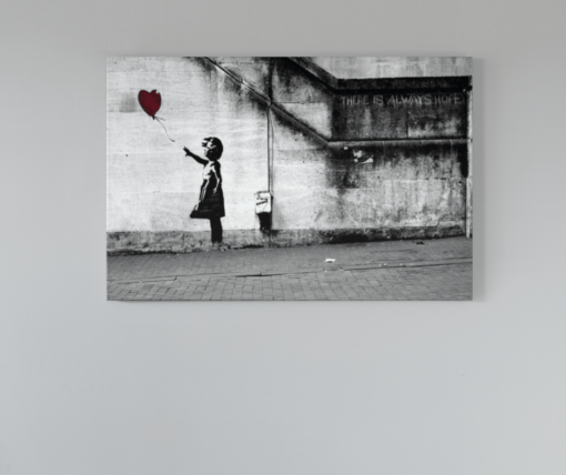 ALIVA 1241 banksy meisje en hart canvas schilderij
