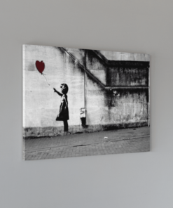 ALIVA 1241 banksy meisje en hart canvas schilderij a