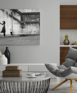ALIVA 1241 banksy meisje en hart canvas schilderij b
