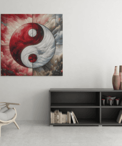 ALIVA 1173 yin en yang canvas schilderij vierkant a