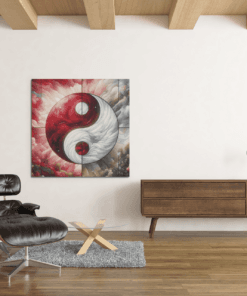 ALIVA 1173 yin en yang canvas schilderij vierkant b