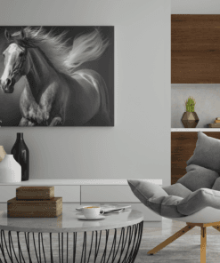 ALIVA 1183 grijze paard canvas schilderij horizontaal d