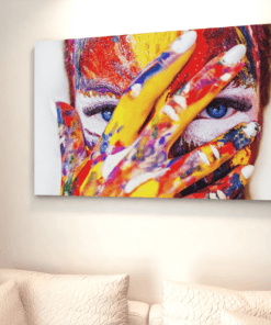ALIVA 1190 vrouw kleurrijk canvas schilderij b