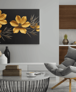 ALIVA 1191 gele bloemen canvas schilderij b 1