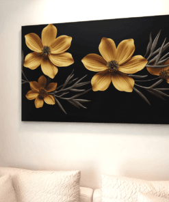 ALIVA 1191 gele bloemen canvas schilderij c