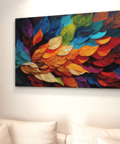 ALIVA 1195 kleurrijke bladeren canvas schilderij c