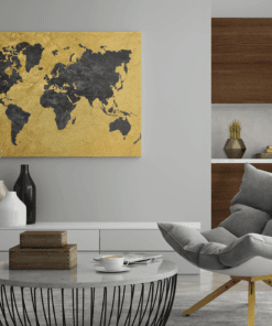 ALIVA 1196 werelkaart goud zwart b