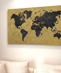 ALIVA 1196 werelkaart goud zwart c