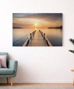 ALIVA 1197 landschap houten pier canvas schilderij b