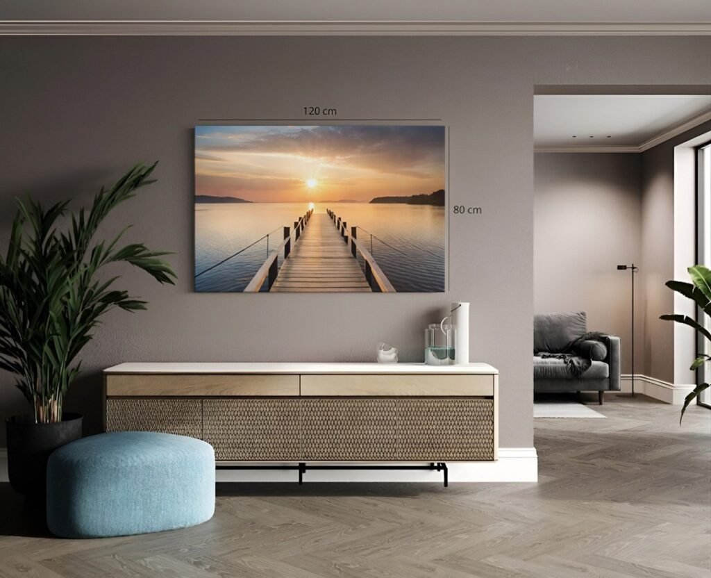 Landschap Houten Pier Canvas Schilderij