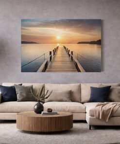 ALIVA 1197 landschap houten pier canvas schilderij d