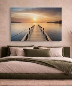 ALIVA 1197 landschap houten pier canvas schilderij e