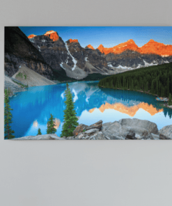 Landschap Meer Bergen Canvas Schilderij